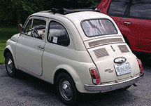 Picture of my 70's Fiat 500 called Hedgehug