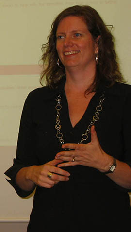 picture of Christine while speaking